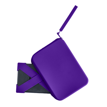 Royal Purple Clutch Bag with handle for handheld device and matching straps made with high grade, silky-soft silicone, companion for a comfy, secure grip that makes reading anywhere drop-free! - Buy Kindle Accessories Direct