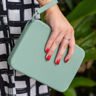 Sage Green Strapsicle Clutch Kindle Bag with handle carrying handheld devices comfortably - Buy Kindle Accessories Direct