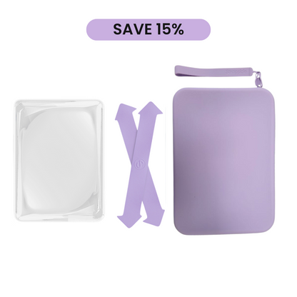 Lilac Kindle Clutch Bag with handle for handheld device and straps for holding your kindle or kobos without dropping them and a clear case for your kindle - Buy Kindle Accessories Direct