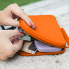 Burnt Orange Strapsicle Clutch Kindle Bag with handle for handheld devices with one sage green kindle strap - Buy Kindle Accessories Direct