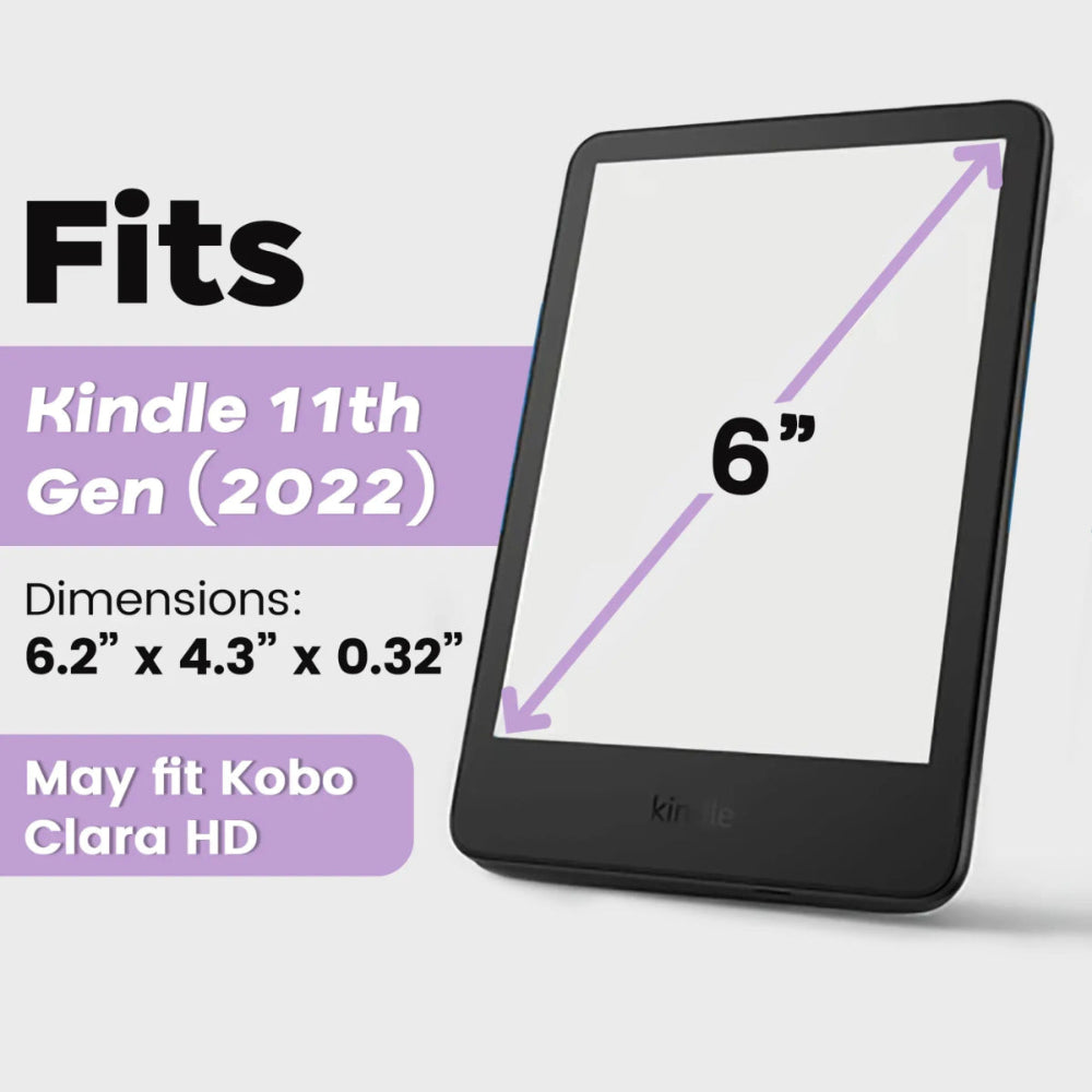 Clear Kindle Case fits perfectly over your 11th Gen 2022 Kindle Dimensions 6.2" x 4.3" x 0.32", may fit to Kobo clara HD - Buy Kindle Accessories Direct