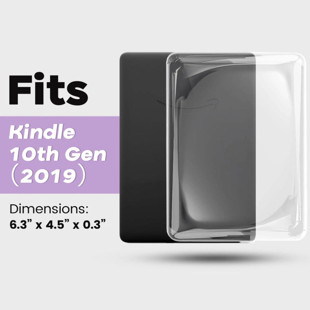 Clear Kindle Case fits perfectly over your 10th Gen 2019 Kindle Dimensions 6.3" x 4.5" x 0.3"- Buy Kindle Accessories Direct