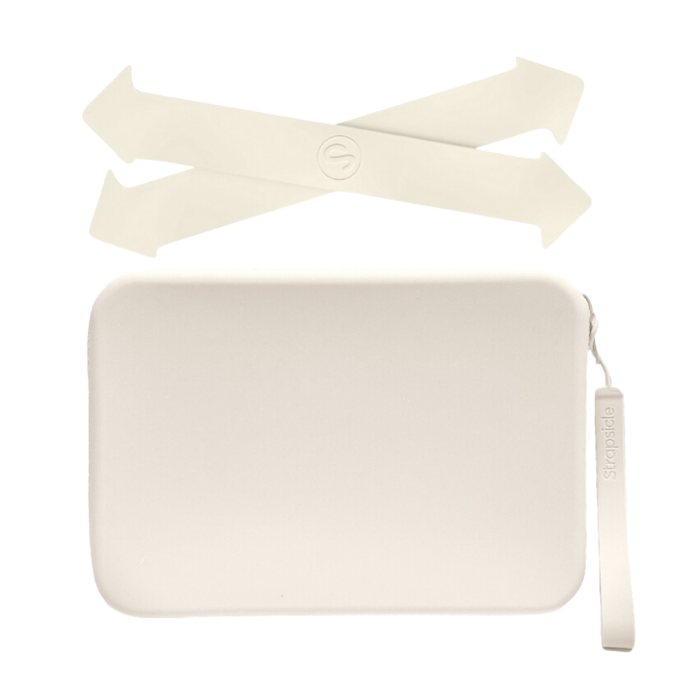 Eggnog Clutch Bag with handle for handheld device and eggnog straps made with high grade, silky-soft silicone, companion for a comfy, secure grip that makes reading anywhere drop-free! - Buy Kindle Accessories Direct