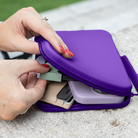 Royal Purple Strapsicle Clutch Kindle Bag with handle for handheld devices and one sage green kindle strap - Buy Kindle Accessories Direct