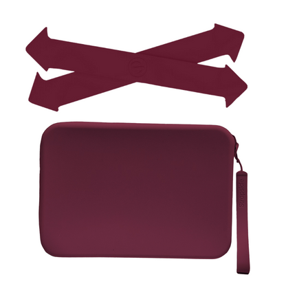 Mulled Wine Clutch Bag with handle for handheld device and mulled wine matching straps made with high grade, silky-soft silicone, companion for a comfy, secure grip that makes reading anywhere drop-free! - Buy Kindle Accessories Direct